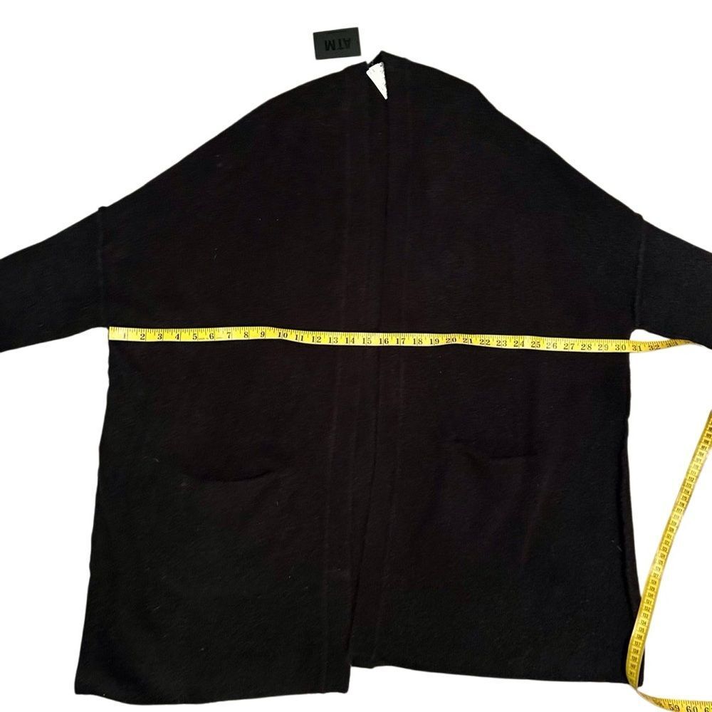 ATM Anthony Thomas Mellilo Black Long open Chunky cardigan pockets L Minimalist - Picture 12 of 13